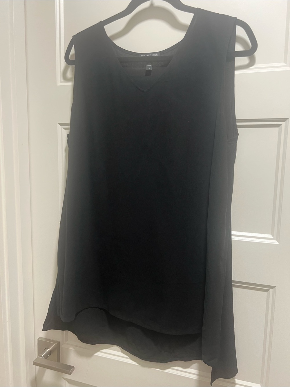 Eileen Fisher Black Layered V-Neck Sleeveless Camisole